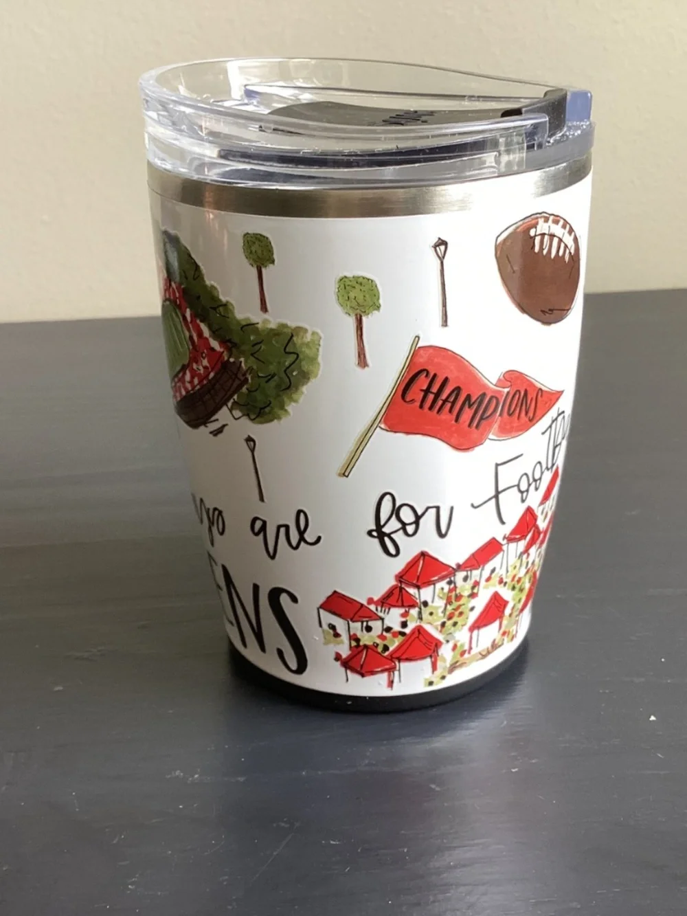 SWIG UGA DAWGS TUMBLER Happy by Rachel “Saturdays are for football…”14-20oz